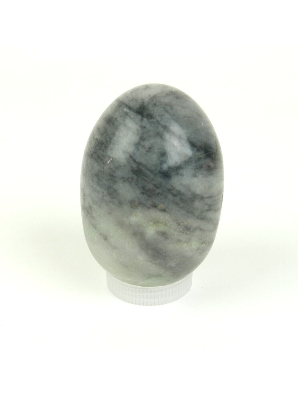 Vintage Polished Gray Serpentine Marble Stone Egg Paperweight 2.5" Specimen